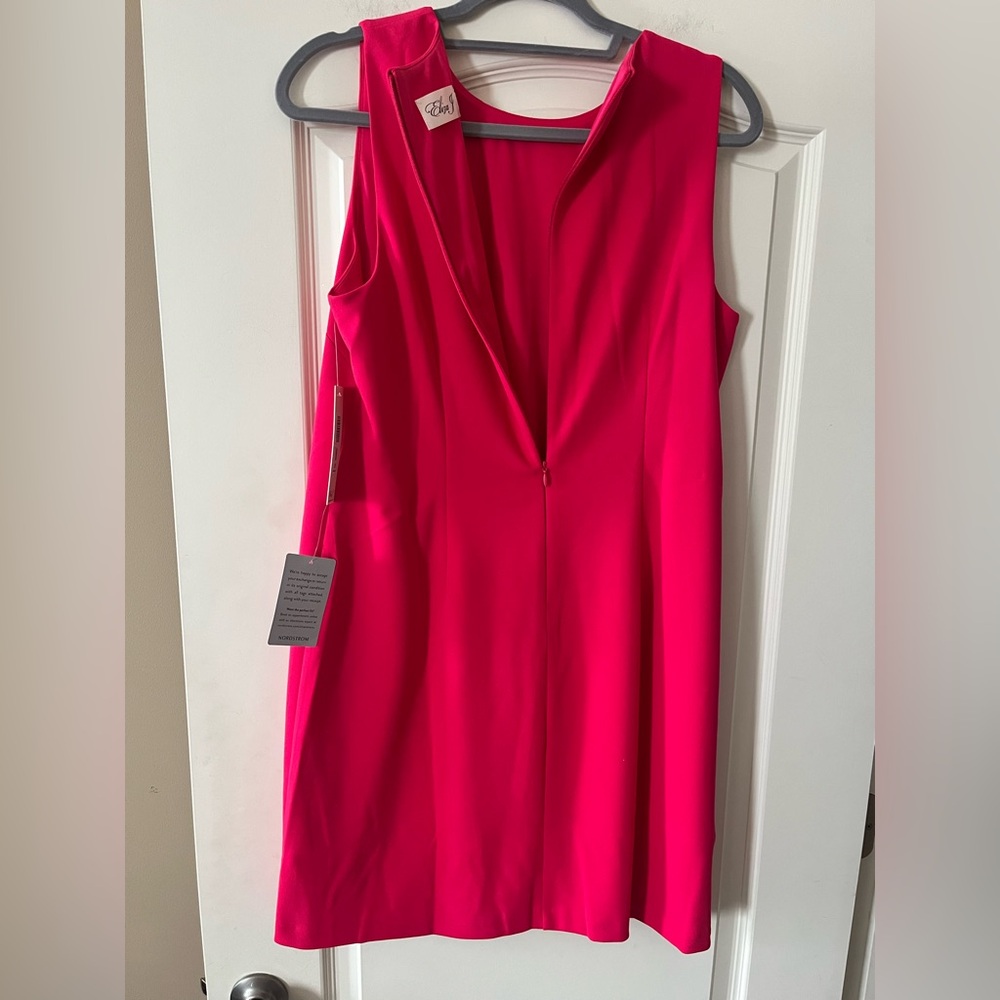 Eliza J Vibrant Pink Scalloped Mini Dress Women Size 12 - Picture 14 of 14